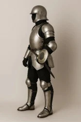 Statue de chevalier en armure médiévale, figurine en métal couleur argent, décoration à poser, prix direct usine, vente en gros à bas prix - Product Image 4
