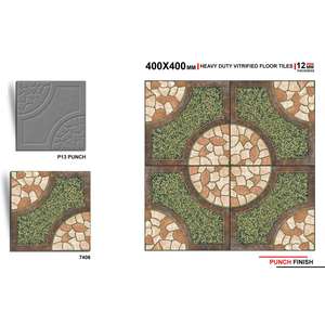 9mm/12mm Thickness Export Quality 40x40cm Embossed Punch Rustic Matte Non-Slip Porcelain Digital Parking 400x400mm Floor Tiles - Product Image 4