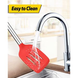 Set di 4 Utensili da Cucina in Silicone Antiaderente, Resistenti al Calore, Cucchiai Forati, Grandi Spatole Solide, Senza BPA, Accessori da Cucina - Product Image 3