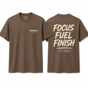 Camiseta de Manga Corta para Hombre Sangita Garments, Color Marrón, Cuello Redondo, Corte Regular, Diseño con Letras Estampadas, Informal, Ecológica, 100% Algodón - Product Image 1