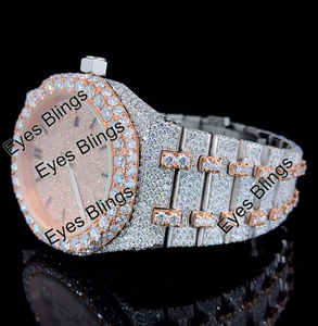 Reloj Mecánico de Lujo con Diamantes Moissanite, Totalmente Adornado, con GPS, Alarma y Pantalla Analógica, Correa de Acero Inoxidable de Alta Calidad - Product Image 2