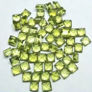 Peridoto de grado AAA, piedras preciosas sueltas cuadradas facetadas de 8mm, piedras genuinas de peridoto verde Natural del fabricante en línea India Alibaba - Product Image 2