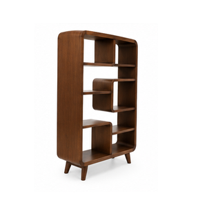 Modern <b>Solid</b> <b>Wood</b> Bookshelf with Open Shelves Freestanding Wooden <b>Bookcase</b> for Living Room Home Office and Interior Storage - Product Image 3
