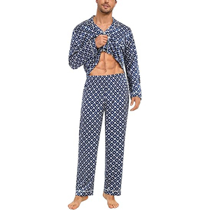 2 Piece <b>Men</b> Night Suit Short Sleeve Scoop Neck Shorts <b>Set</b> Elastic Waist Soft Breathable Lightweight Summer <b>Pajamas</b> - Product Image 5