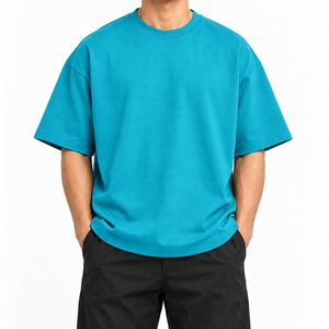 High Quality 100% cotton Men's Oversized <b>Navy</b> <b>Blue</b> T-<b>Shirt</b> With custom Logo Print Short Sleeve O-Neck Casual Jersey man tee - Product Image 3