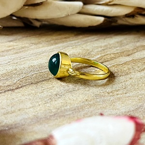 High Demand Gemstone <b>Rings</b> Vintage Round <b>Ring</b> Boho Brass <b>Rings</b> Women 18k Gold Plated <b>Dainty</b> Minimalist <b>Rings</b> Wholesale/OEM/ODM - Product Image 2