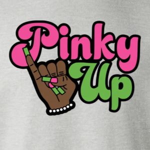 Sudadera de cuello redondo con estampado Pinky Up gris, manga larga, puños acanalados, informal, de forro polar para mujer, estilo urbano a la moda - Product Image 6