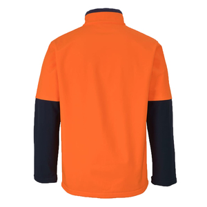 Men's <b>High</b> <b>Visibility</b> <b>softshell</b> Fleece <b>Jacket</b> Color Block waterproof Workwear Style Regular Fit Stand Collar outdoor <b>jacket</b> - Product Image 4
