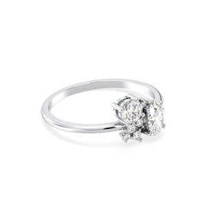 Anillo de compromiso REYES de oro macizo de 14 quilates con múltiples piedras de moissanita, certificado por GRA, regalo de aniversario, joyería fina para mujer - Product Image 3
