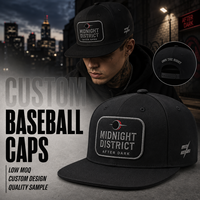 Casquette de baseball personnalisée Midnight Black 2026 – Design urbain tendance, casquette snapback brodée, faible MOQ