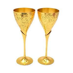 Gobelets en laiton faits à la main, verres à vin gravés, forme cloche élégante, pour mariage et fête - Product Image 4