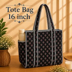 Luxury cottan Tote Bag Women <b>Large</b> Capacity Shoulder Handbag Soft Quilted Fashion <b>Purse</b> Eco Friendly Lightweight Summer Custom - Product Image 6