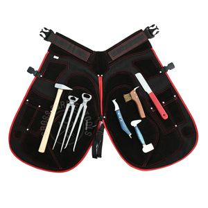 Kit de ferrage en cuir avec tablier de protection, marteau, polisseur de sabots, couteau à sabots, pince à clous, pince à retirer les sabots, coupe-ongles - Product Image 1