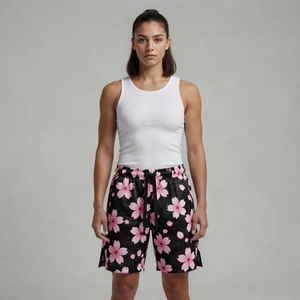 OEM Wholesale Custom Polyester Mesh <b>Canvas</b> Shorts with 3D Printed Embroidery Women's Gym Running & Men's Basketball Logo Shorts - Product Image 1