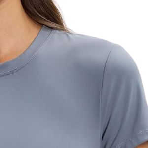 T-shirt en lin mélangé pour femme, confortable, respirant, à manches courtes, haut décontracté, vêtement d'été léger, tissu naturel doux - Product Image 5