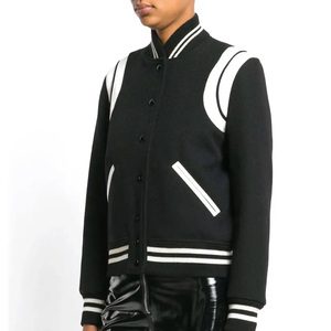 Veste varsity style vintage pour femme, faible quantité minimum de commande, dernier design, manches en cuir, veste d'hiver pour femme - Product Image 4