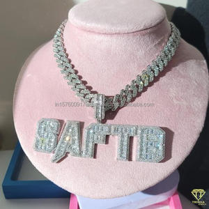 Luxury Moissanite Diamond " KYLIN " Letter Pendant With Cuban <b>Chain</b> Full <b>Iced</b> <b>Out</b> Hip Hop Necklace Jewelry - Product Image 3