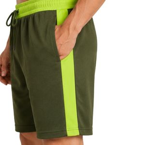 Mens Olive <b>Green</b> Lime <b>Green</b> Sleeveless Hooded Tracksuit <b>Set</b> Custom Logo <b>Gym</b> Fitness Training Sports Hoodie And Shorts Activewear - Product Image 6