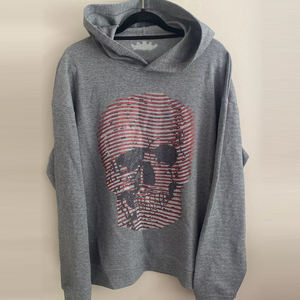 Sudadera con capucha extragrande personalizada con pedrería, estilo holgado, lavado ácido, con cristales y brillo vintage - Product Image 1