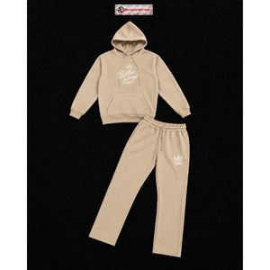 Ensemble de survêtement personnalisé beige pour homme : sweat à capuche et pantalon de jogging, avec logo imprimé, en molleton, vêtements de sport décontractés, streetwear, vente en gros, OEM - Product Image 5