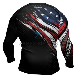 เสื้อรัดกล้ามเนื้อสำหรับผู้ชาย MMA ปี 2026 ZABEX SPORTS แบบพิมพ์ลายดิจิตอลตามสั่ง ป้องกันแบคทีเรีย แขนยาว ผลิตจากผ้าสแปนเด็กซ์/โพลีเอสเตอร์ ยืดหยุ่นได้ เหมาะสำหรับออกกำลังกายที่ยิม - Product Image 2