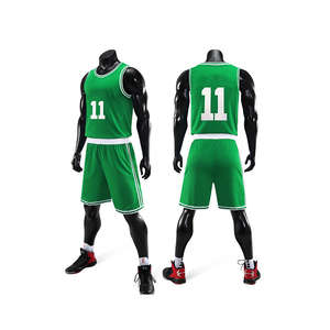 Uniforme de basket-ball pour adultes, maillot d'équipe vert personnalisé, respirant, grande taille - Product Image 4