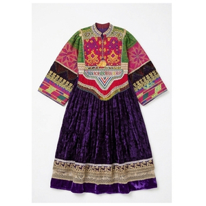 High Quality Afghan Kuchi <b>Dress</b> Women's Floor Length Silk Ethnic Kurta Embroidered Wedding Wear Vintage Style Afghan Kuchi <b>Dress</b> - Product Image 2
