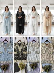 Ensemble Sharara Exclusif et Tendance pour Mariage et Fêtes de l'Aïd : Haut Brodé de Paillettes, Palazzo et Dupatta – Vente en Gros - Product Image 6