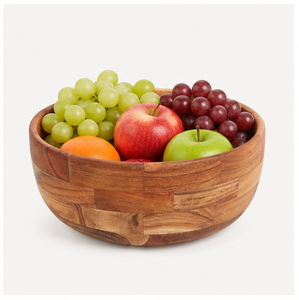Grand saladier artisanal en teck, écologique, pour servir des fruits, décoration de la maison, vaisselle de restaurant - Product Image 4