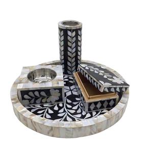 Bandeja de Nácar Real con Diseño de Hoja, Bandeja de Conchas Marinas para Servir, Bandeja de Almacenamiento para Bufés, Fiestas y Uso Diario - Product Image 1