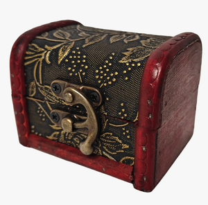 Handmade Vintage <b>Wooden</b> Jewelry Box - Antique Style <b>Treasure</b> <b>Chest</b> with Metal Latch & Floral Embossed Design - Product Image 4