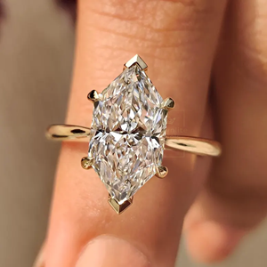 New Design Marquise Cut Moissanite Leaf <b>Ring</b> 925 Sterling <b>Silver</b> Rhodium Plated Engagement Wedding Women Fine Jewelry Gift - Product Image 1