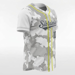 Maillot de baseball OEM personnalisé à col en V et manches courtes pour hommes et femmes, imprimé numériquement, grandes tailles, vente en gros - Product Image 3