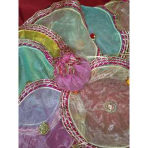 Sac en tissu organza Thalposh Thalcover, sac cadeau simple, pour l'inauguration de la maison, Diwali, mariage, souvenir, couverture de thali pour pooja, cadeau de festival - Product Image 1