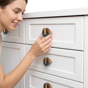 Pomo Redondo Moderno para Muebles de Madera con Tornillo Metálico para Hogar, Oficina y Sala de Estar, Ecológico - Product Image 3