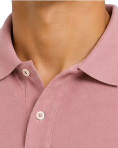 Polo para Hombre Color Rosa Polvoriento, Manga Corta, Tela Piqué de Algodón, Diseño Liso Informal, Cuello Camisero, Personalizable, para Golf, Verano - Product Image 4