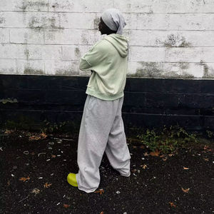 Sweat à capuche oversize pour homme, style streetwear hip-hop, avec fermeture éclair, strass et cristaux, effet délavé personnalisé - Product Image 4