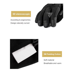 Gants de ski imperméables d'hiver en tissu polyester imperméable/cuir pour hommes et femmes, doublure thermique pour snowboard, gants de ski chauds - Product Image 4