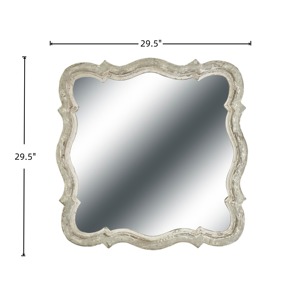 Espejo con Marco de Madera Blanco Vintage, Perfecto para Baño, Decoración de Pared Elegante con Encanto Rústico y Atractivo Clásico de la India - Product Image 5