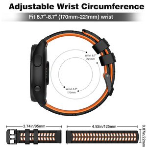 Bracelet de montre en silicone respirant de 22 mm pour <span class=keywords><strong>Amazfit</strong></span> <span class=keywords><strong>GTR4</strong></span>/3/2, bracelet de montre sport pour CMF Watch Pro 3 2, bracelet pour Huawei GT6 5 5PRO - Product Image 4