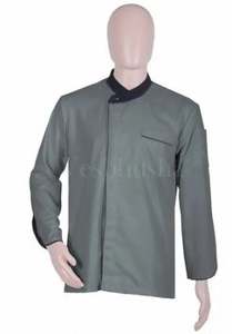 Chaqueta de Chef Unisex de Algodón con Estampado por Transferencia Térmica y Cierre de Botones de Manga Corta, con Detección de Agujas, para Uniforme de Cocina de Restaurante - Product Image 2