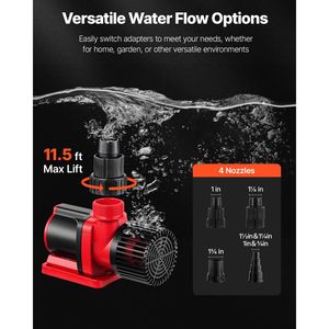 Pompa d'Acqua 24V DC 100W per Acquari, 2642 GPH, Pompa di Ritorno per Onde Marine, Flusso Regolabile, Distanza Massima 6m, con Controller - Product Image 4