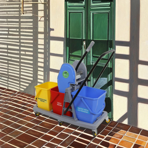 Carrito de Limpieza KC Green con Tres Cubetas, Material PP, Capacidad >30L, Apto para Agua Hirviendo, Ecológico, Colorido - Product Image 6