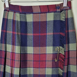Falda Cruzada Vintage a Cuadros 100% Lana Estilo Herencia Hecha a Mano para Mujer, Kilt Antiguo Tartán 2026 - Product Image 2