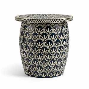 Table basse industrielle de luxe personnalisée avec incrustation émail et autocollants, motif coquille fait main, pour salon, chambre et entrée - Product Image 1