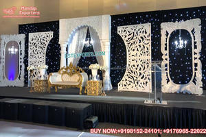 Glamorous Wedding Stage FRP Gate Frame Decoración Golden FRP Gate Frame para Wedding Stage Trending Wedding Golden Frame - Product Image 4