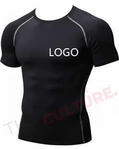 T-shirt de sport pour homme, coupe ajustée, séchage rapide, évacuation de l'humidité, polyester et élasthanne, logo personnalisé - Product Image 5