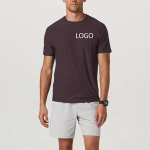 Service OEM, Conception de T-shirts pour hommes à manches courtes, couleur unie, de haute qualité, pour les acheteurs en gros, style décontracté, 2026 - Product Image 1