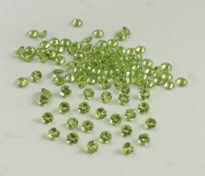 Piedra preciosa facetada redonda de peridoto de 3 mm - Gemas sueltas de peridoto auténticas - Piedra natural de alta calidad para joyería - Product Image 5