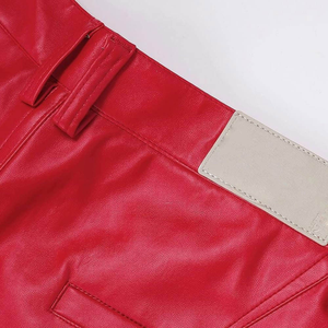 Shorts en cuir véritable de haute qualité pour hommes, décontractés, taille mi-haute, respirants, avec revêtement PU, fermeture éclair, tailles personnalisées, été - Product Image 5